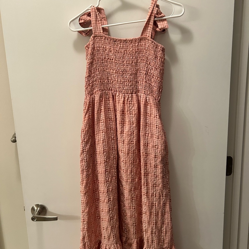Peach Checkered Skirt